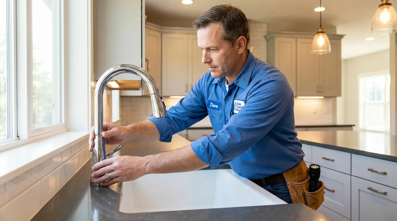 Kitchen faucet installation by Johns Plumbing LLC in Turtle Creek